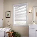 HOME DECORATORS White Cordless Faux Wood blinds 2 in. Slats 34 W x 54 L in.