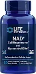 Life Extension Nad+ Cell Regenerator and Reseveratrol Capsules (30 ct)